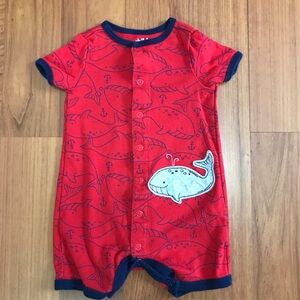 Carter’s Child of Mine Baby Boy Whale Romper Size 12 Months
